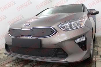 759 р. Зимняя заглушка решетки радиатора (низ) Стрелка11 KIA Ceed 3 CD универсал (2018-2025) (черная)  с доставкой в г. Майкоп. Увеличить фотографию 2
