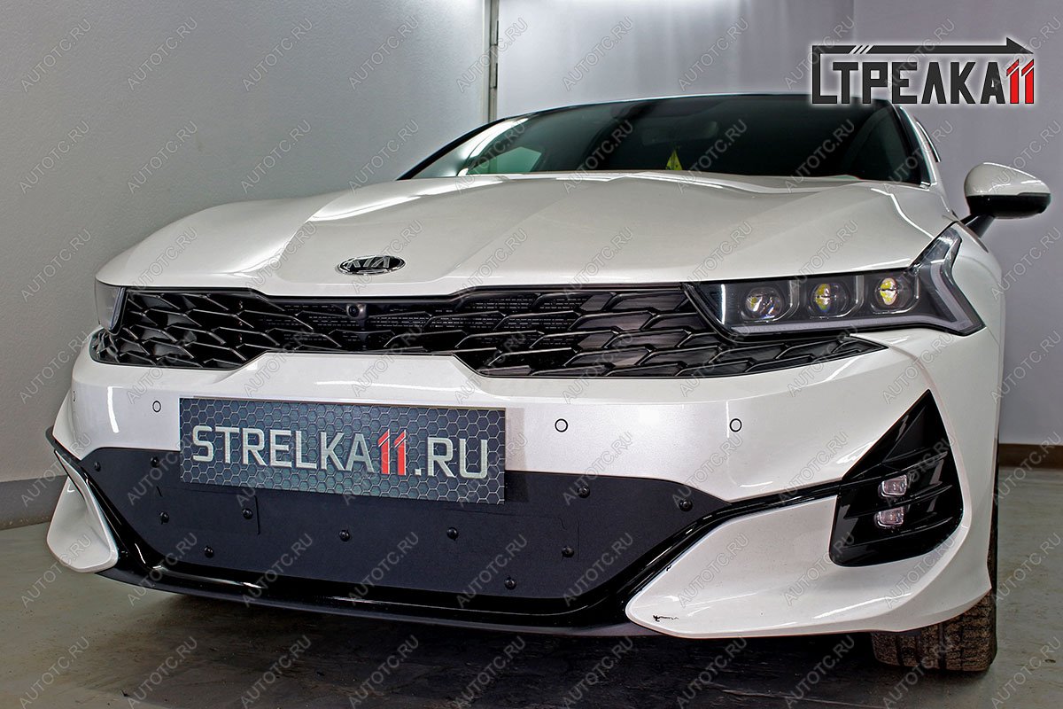 1 099 р. Зимняя заглушка решетки радиатора Стрелка11 KIA K5 DL (2019-2022) (черная)  с доставкой в г. Майкоп