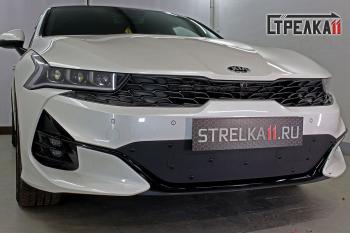 1 099 р. Зимняя заглушка решетки радиатора Стрелка11 KIA K5 DL (2019-2022) (черная)  с доставкой в г. Майкоп. Увеличить фотографию 2