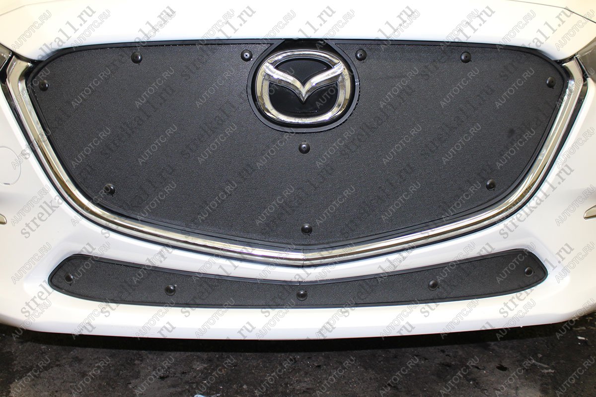 759 р.  Зимняя заглушка решетки радиатора (низ) Стрелка11 Mazda 3/Axela BM рестайлинг, хэтчбэк (2016-2019) (черная)  с доставкой в г. Майкоп