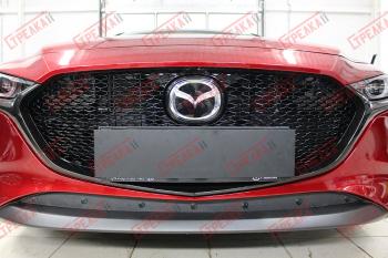 Зимняя заглушка решетки радиатора (низ) Стрелка11 Mazda 3/Axela BP хэтчбэк (2019-2025) (черная)
