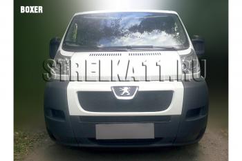 759 р. Зимняя заглушка решетки радиатора (середина) Стрелка11 Peugeot Boxer 250 (2006-2014) (черная)  с доставкой в г. Майкоп. Увеличить фотографию 3