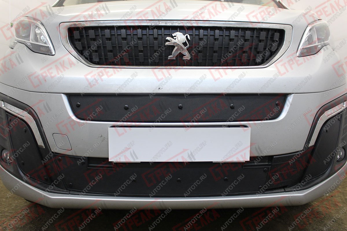 759 р. Зимняя заглушка решетки радиатора (боковые) Стрелка11 Peugeot Traveller K0 L2 дорестайлинг (2016-2024) (черные)  с доставкой в г. Майкоп