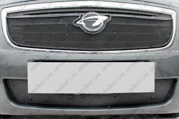 Зимняя заглушка решетки радиатора (низ) Стрелка11 Chevrolet Cobalt седан дорестайлинг (2011-2016) (черная)