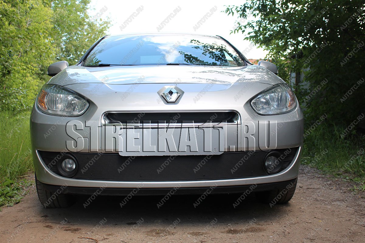 759 р. Зимняя заглушка решетки радиатора (низ) Стрелка11 Renault Fluence дорестайлинг (2010-2012) (черная)  с доставкой в г. Майкоп
