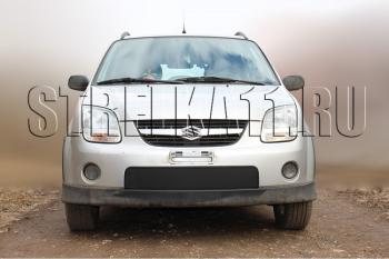 Зимняя заглушка решетки радиатора Стрелка11 Suzuki Ignis (2003-2008) (черная)