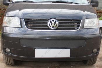 Зимняя заглушка решетки радиатора Стрелка11 Volkswagen Multivan T5  дорестайлинг (2003-2009) (черная)