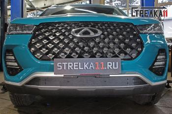 Зимняя защита на стяжке (низ) Стрелка11 Chery Tiggo 7 PRO (2019-2025) (черная)