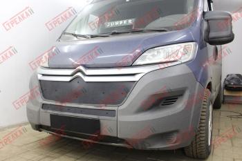 Зимняя защита на стяжке (низ 2 части) Стрелка11 Fiat Ducato 290 (2014-2025) (черная)