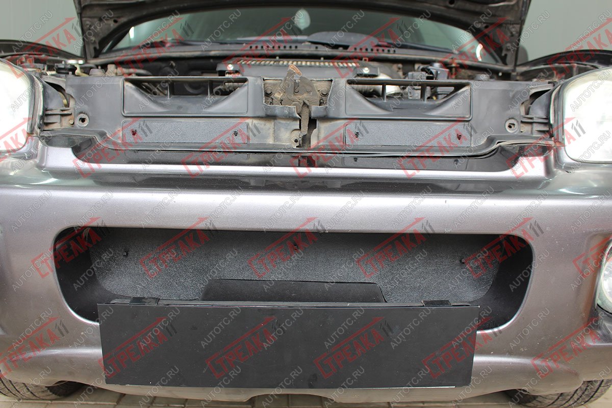 1 239 р. Зимняя защита на стяжке (низ) Стрелка11 Hyundai Santa Fe SM (2000-2012) (черная)  с доставкой в г. Майкоп