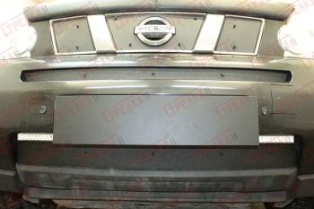 Зимняя защита на стяжке (середина) Стрелка11 Nissan X-trail 2 T31 дорестайлинг (2007-2011) (черная)