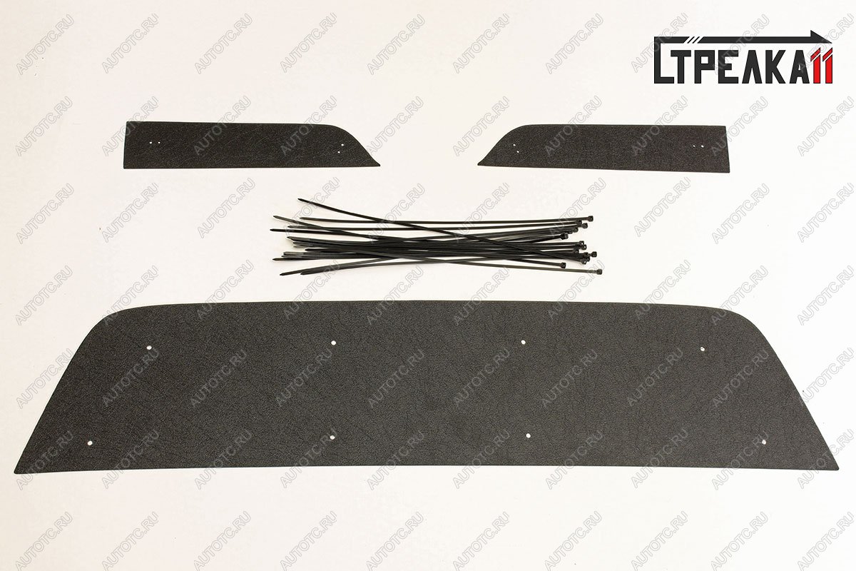 1 239 р. Зимняя защита на стяжке (верх) Стрелка11 Renault Duster HS рестайлинг (2015-2021) (черная)  с доставкой в г. Майкоп