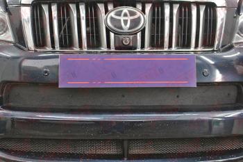 Зимняя защита на стяжке (низ) Стрелка11 Toyota Land Cruiser Prado J150 дорестайлинг (2009-2013) (черная)