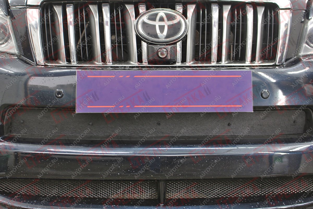 1 489 р. Зимняя защита на стяжке (низ) Стрелка11 Toyota Land Cruiser Prado J150 дорестайлинг (2009-2013) (черная)  с доставкой в г. Майкоп