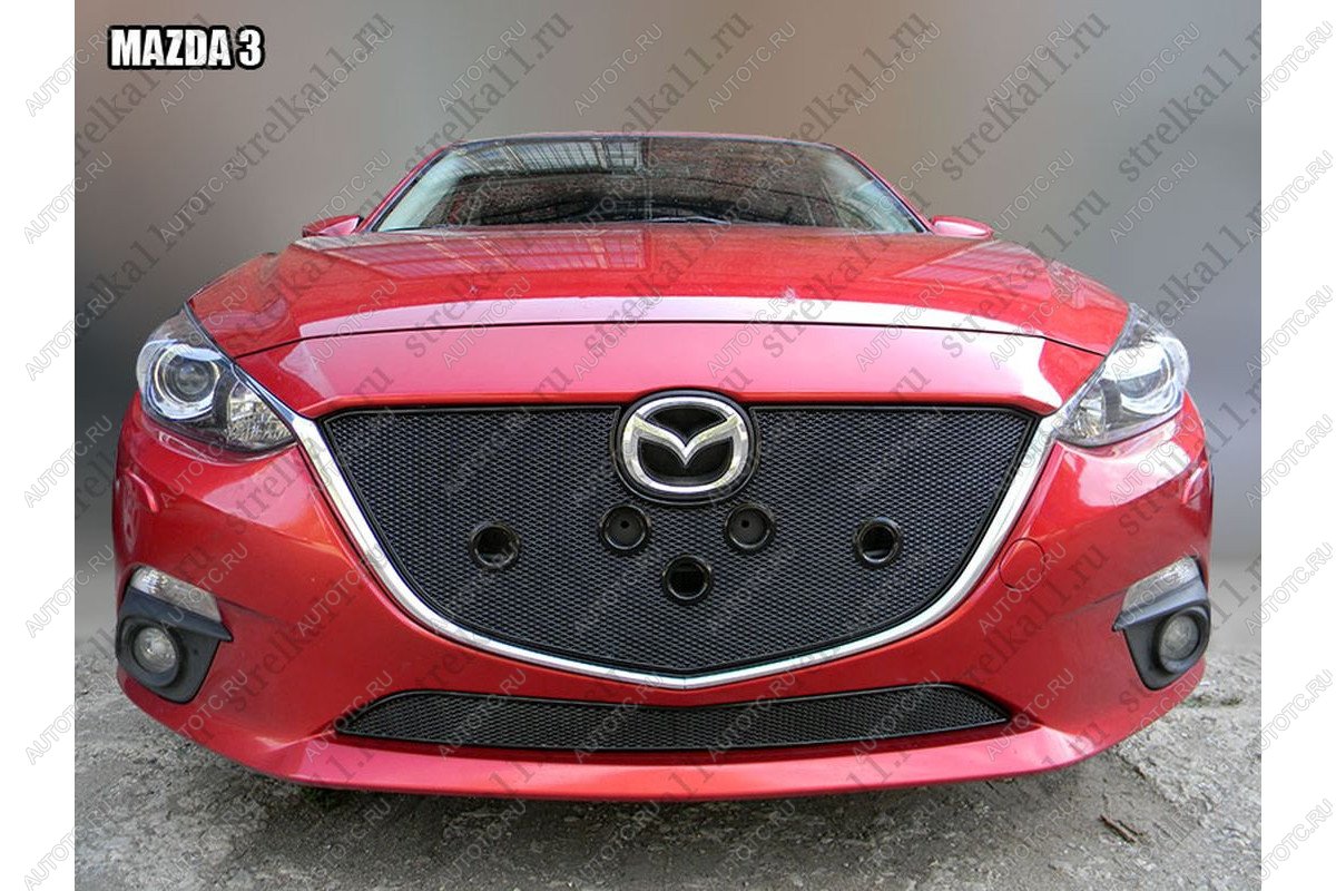 799 р. Зимняя заглушка решетки радиатора (низ) премиум Стрелка11 Mazda 3/Axela BM дорестайлинг, хэтчбэк (2013-2016) (черная)  с доставкой в г. Майкоп