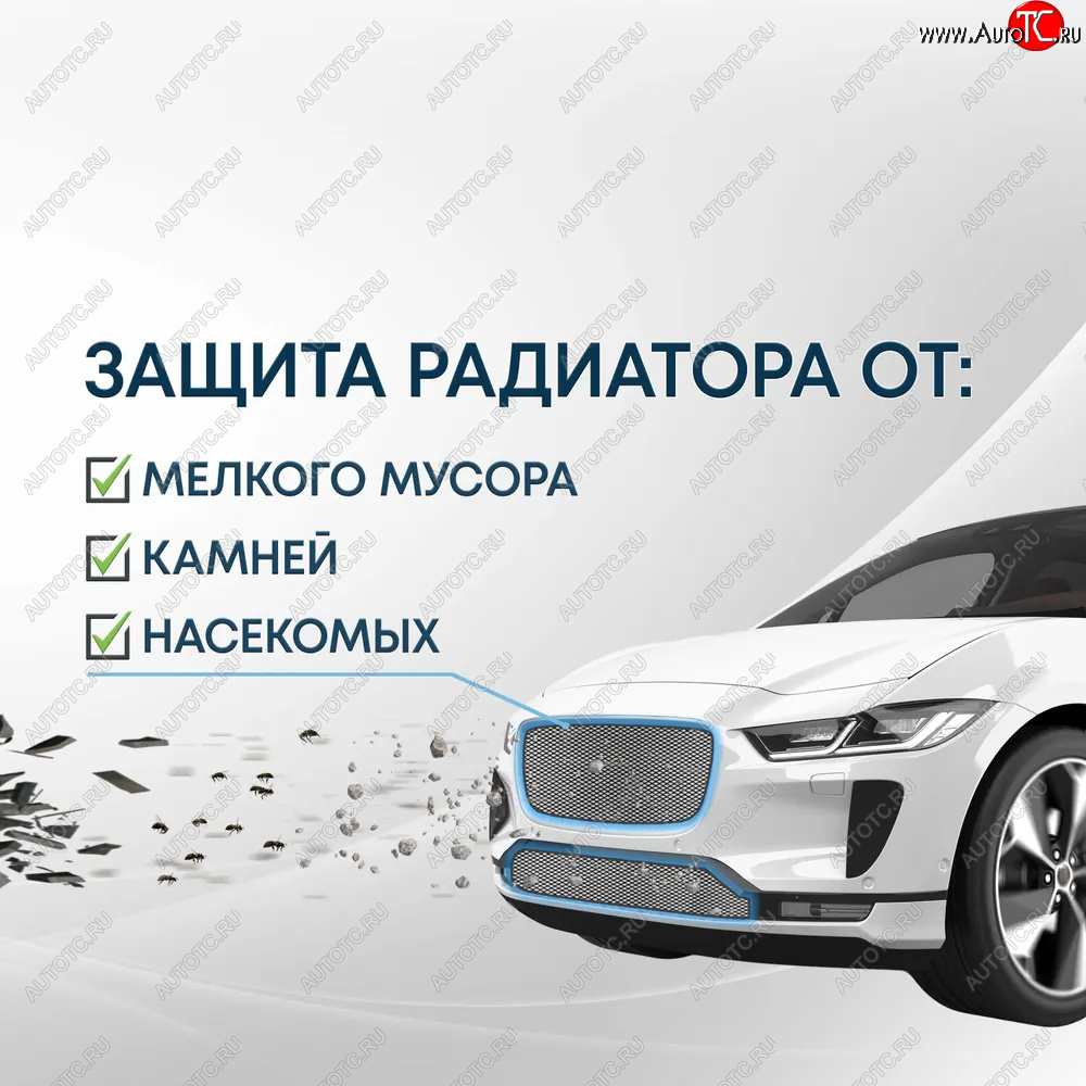3 099 р. Защитная сетка в бампер (низ, 2 части, ячейка 3х7 мм) Alfeco Стандарт EXEED RX (2022-2025) (Чёрная)  с доставкой в г. Майкоп