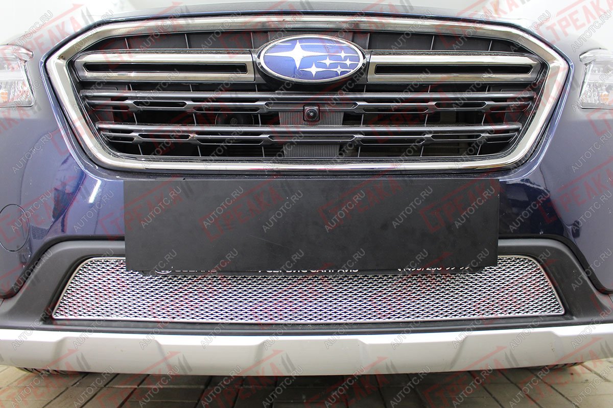 3 989 р. Защита радиатора Стрелка11 PREMIUM Subaru Outback BS/B15 рестайлинг универсал (2017-2021) (хром)  с доставкой в г. Майкоп