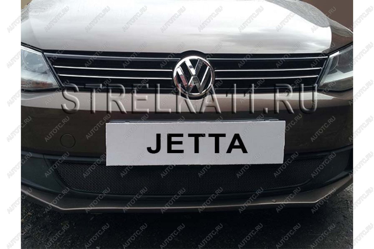 4 099 р. Защита радиатора Стрелка11 PREMIUM Volkswagen Jetta A6 седан дорестайлинг (2011-2015) (черная)  с доставкой в г. Майкоп