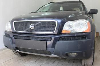 4 499 р. Защита радиатора (верх) Стрелка11 PREMIUM Volvo XC90 C дорестайлинг (2002-2006) (черная)  с доставкой в г. Майкоп. Увеличить фотографию 2