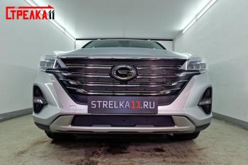 Зимняя заглушка решетки радиатора (верх 5 частей) Стрелка11 GAC GS5 (2018-2025) (черная)