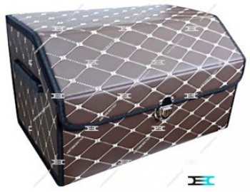 Автобокс 45х32х30см КИТАЙ БОКС ГАЗ ГАЗель 3221,Бизнес 2-ой рестайлинг автобус (2010-2025) (Коричневый с белой строчкой)