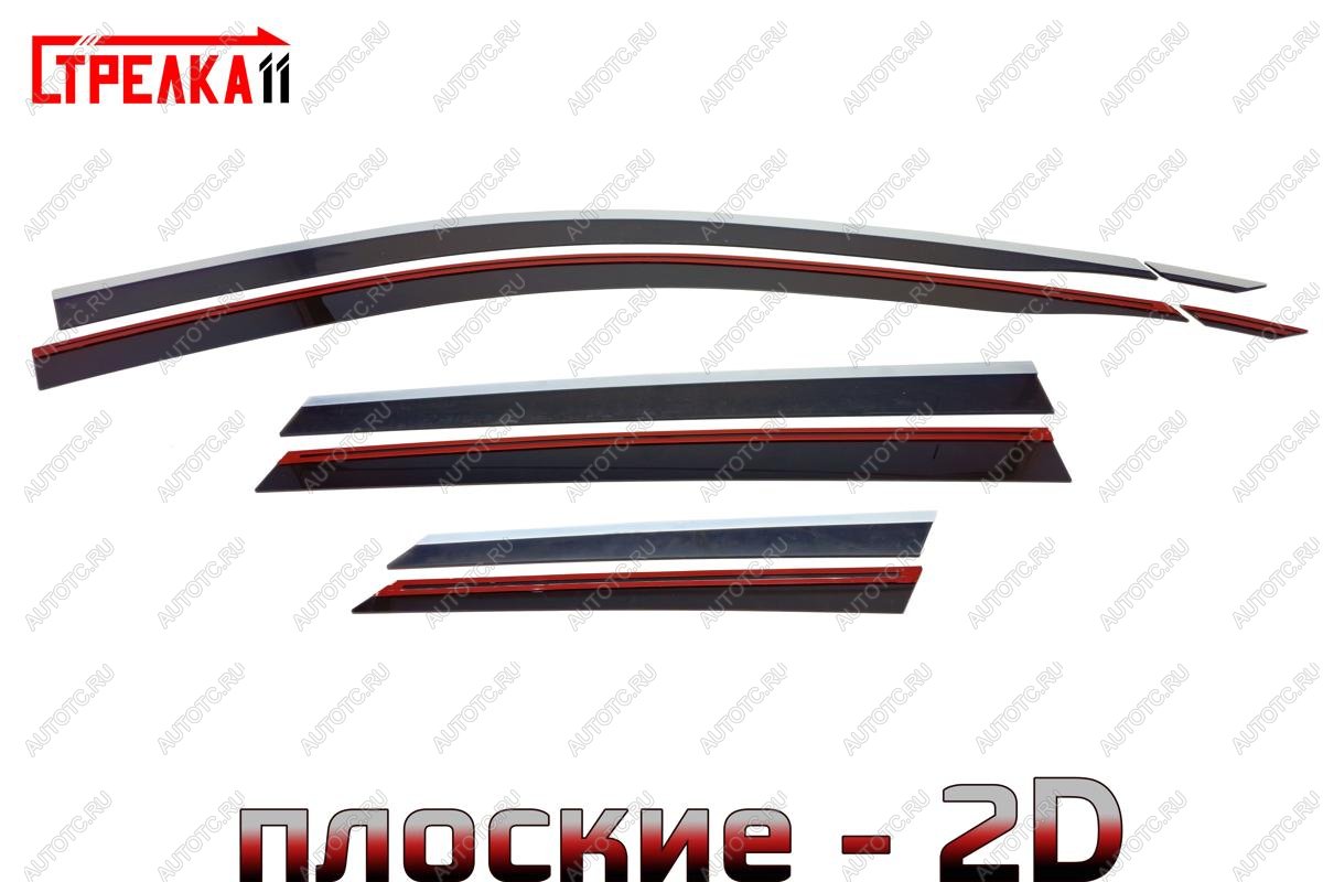 6 999 р. Дефлекторы окон 2D с хром накладками Стрелка11 Geely Coolray SX11 рестайлинг (2023-2025) (черные)  с доставкой в г. Майкоп