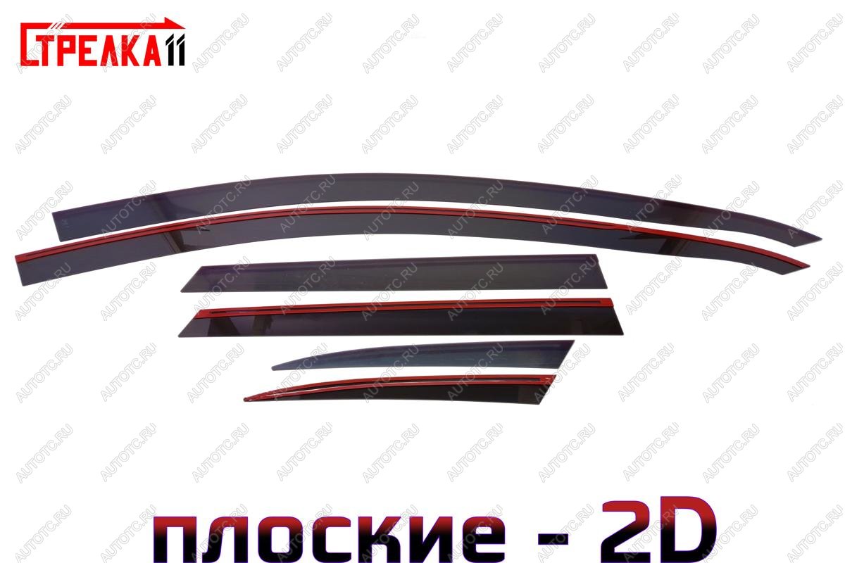 4 699 р. Дефлекторы окон 2D Стрелка11 KIA Ceed 3 CD универсал (2018-2025) (черные)  с доставкой в г. Майкоп
