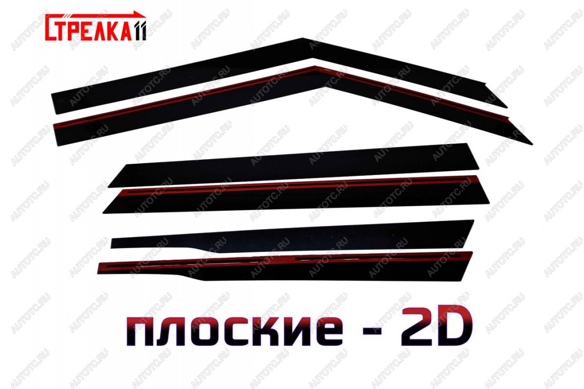 4 699 р. Дефлекторы окон 2D Стрелка11 KIA Soul SK3 (2018-2022) (черные)  с доставкой в г. Майкоп