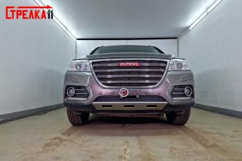 Зимняя заглушка решетки радиатора (низ) Стрелка11 Haval H6 (2013-2020) (черная)