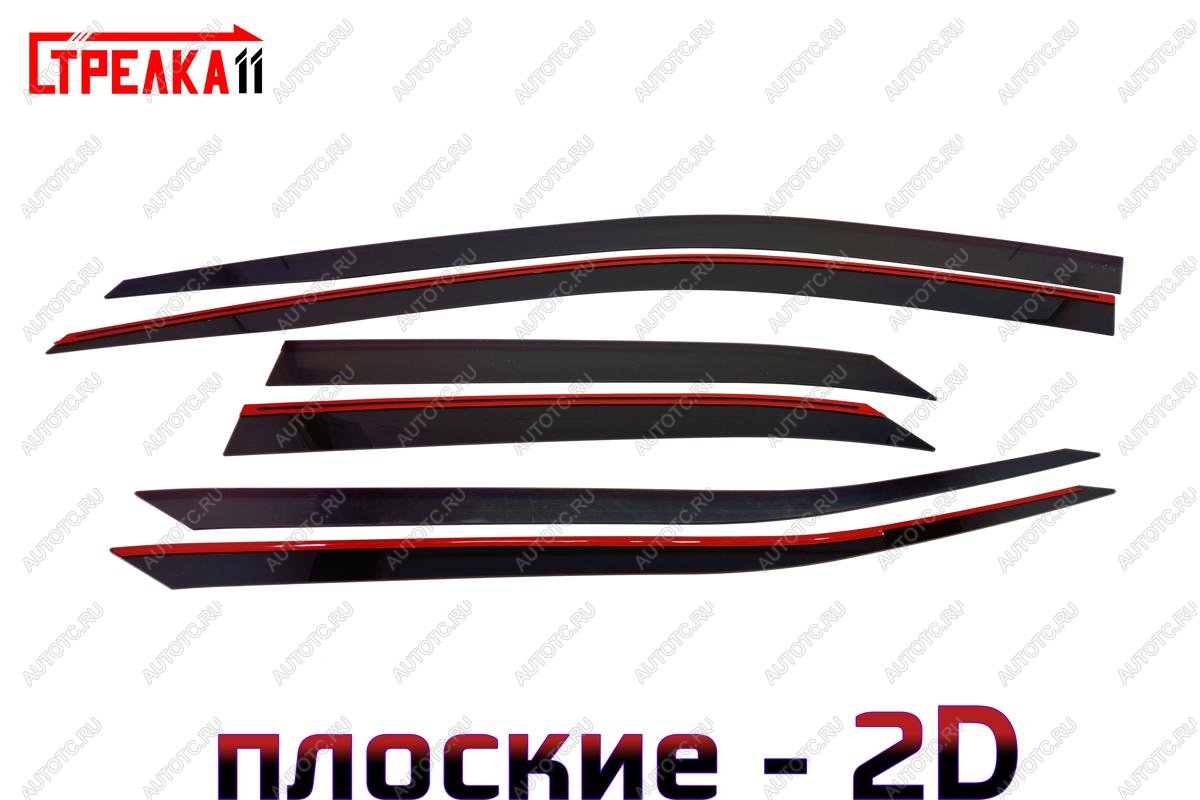 4 699 р. Дефлекторы окон 2D Стрелка11 Lexus RX350L AL20 рестайлинг (2019-2022) (черные)  с доставкой в г. Майкоп