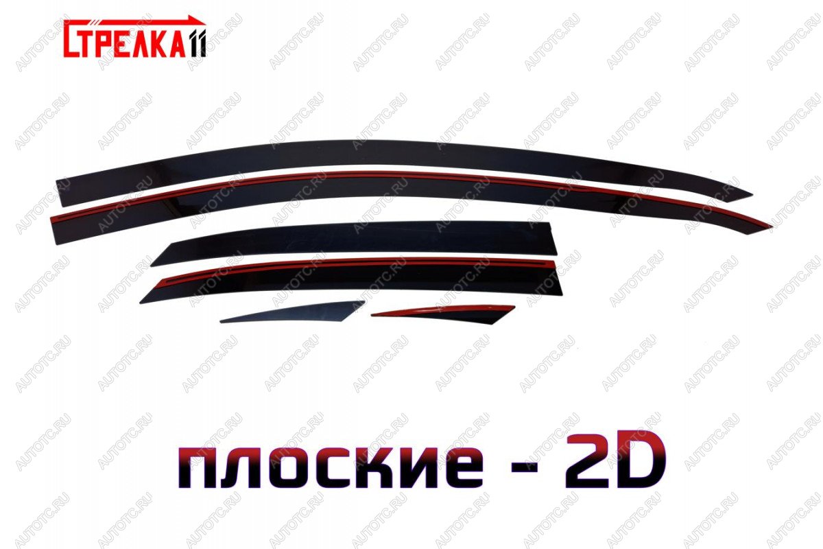 4 699 р. Дефлекторы окон 2D Стрелка11 KIA Ceed 3 CD хэтчбэк (2018-2025) (черные)  с доставкой в г. Майкоп