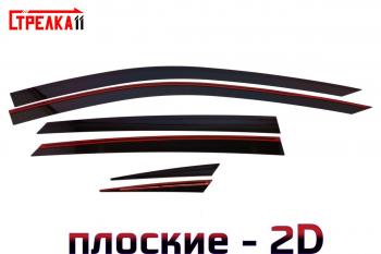 Дефлекторы окон 2D укороченный Стрелка11 Changan UNI-V лифтбэк (2021-2025) (черные)