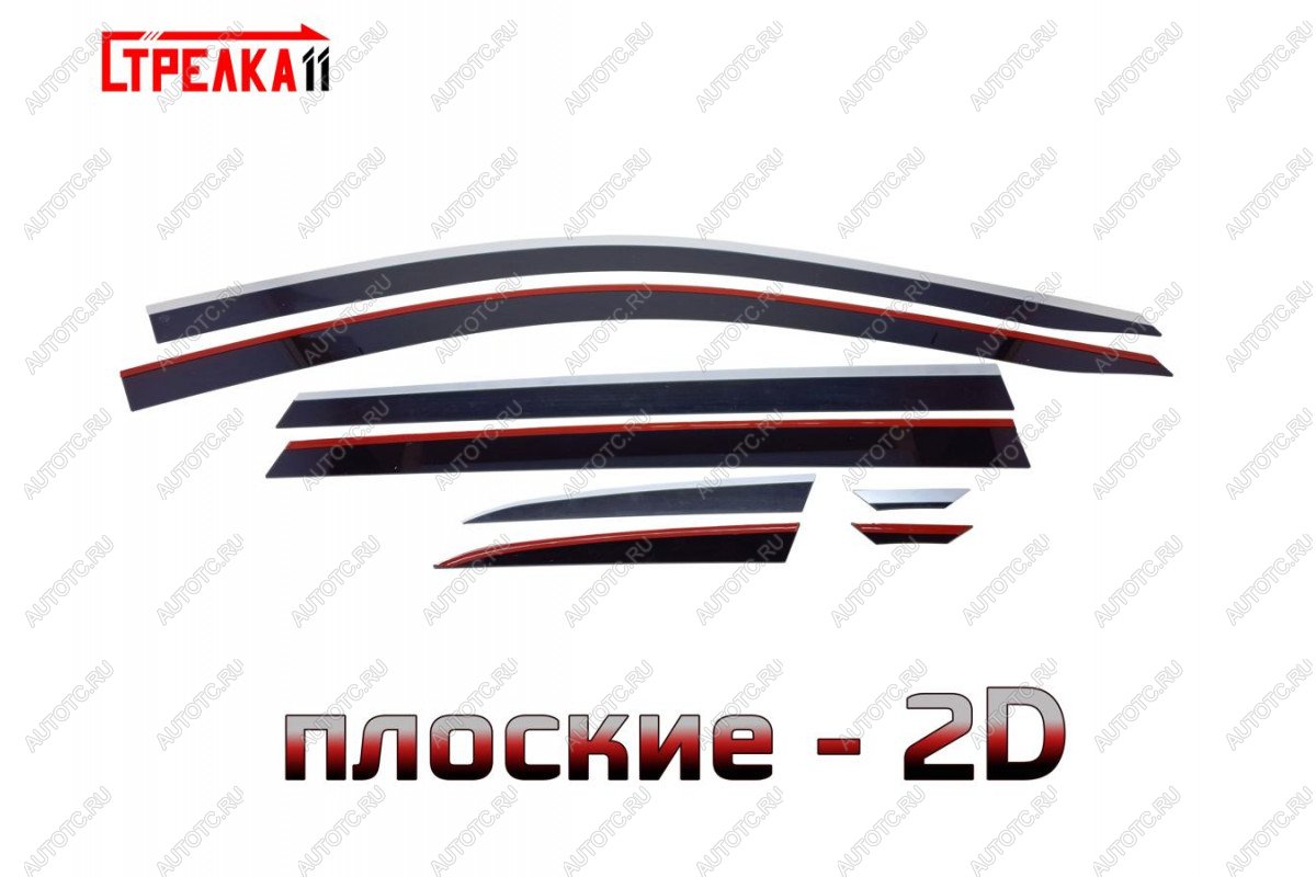 6 999 р. Дефлекторы окон 2D с хром накладками Стрелка11 Jetta VS7 (2019-2025) (черные)  с доставкой в г. Майкоп