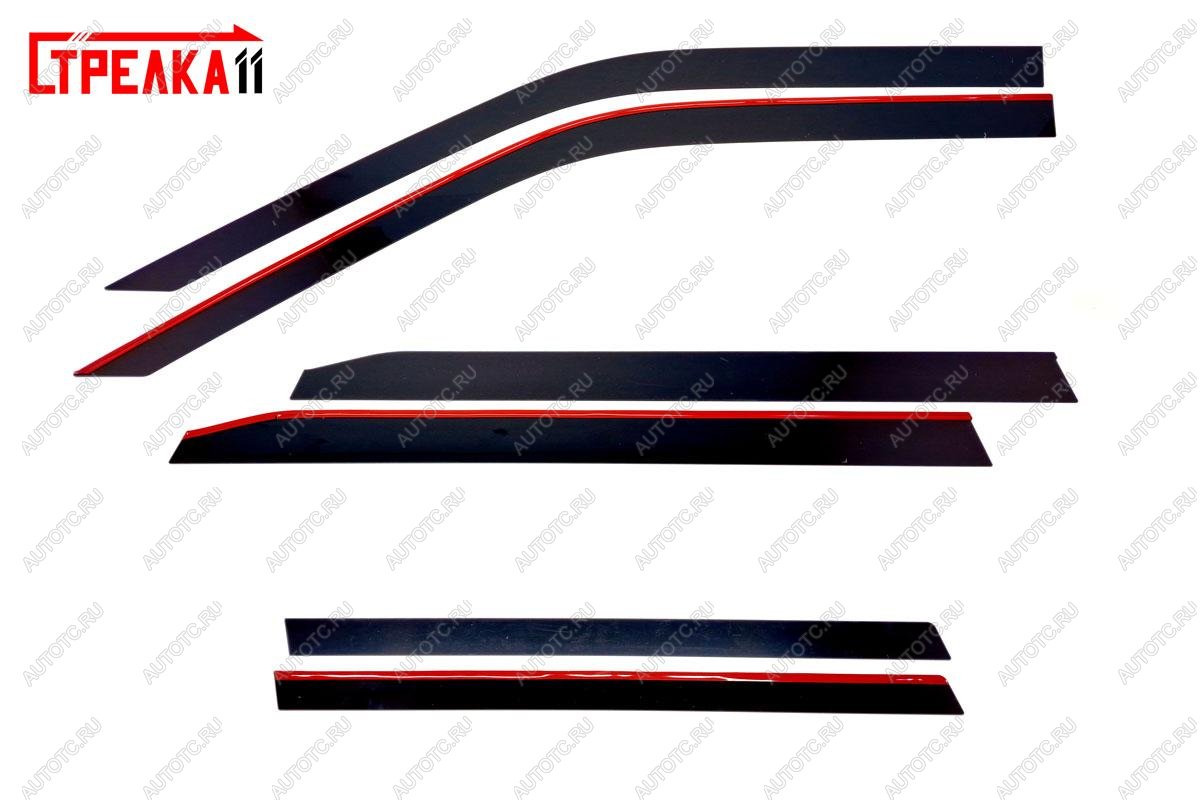 4 699 р. Дефлекторы окон 2D Стрелка11 Haval H3 (2024-2025) (черные)  с доставкой в г. Майкоп