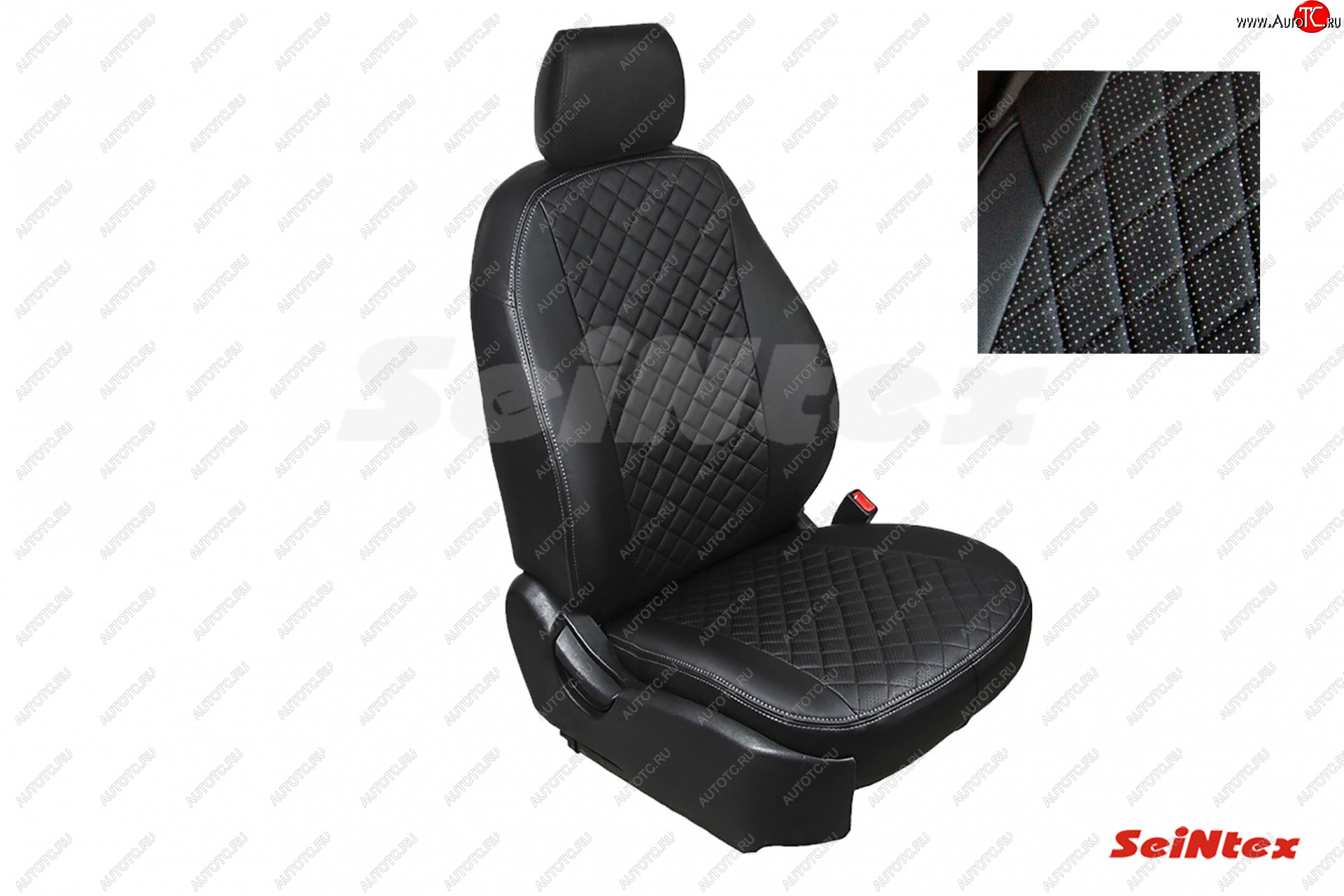 7 549 р. Чехлы для сидений Seintex (экокожа) Ромб Ravon Nexia R3 (2016-2020) (черный)  с доставкой в г. Майкоп