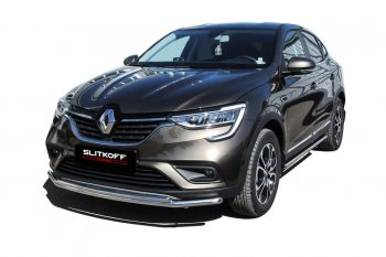 Защита переднего бампера Slitkoff (двойная, d42/32 мм) Renault Arkana (2019-2025)