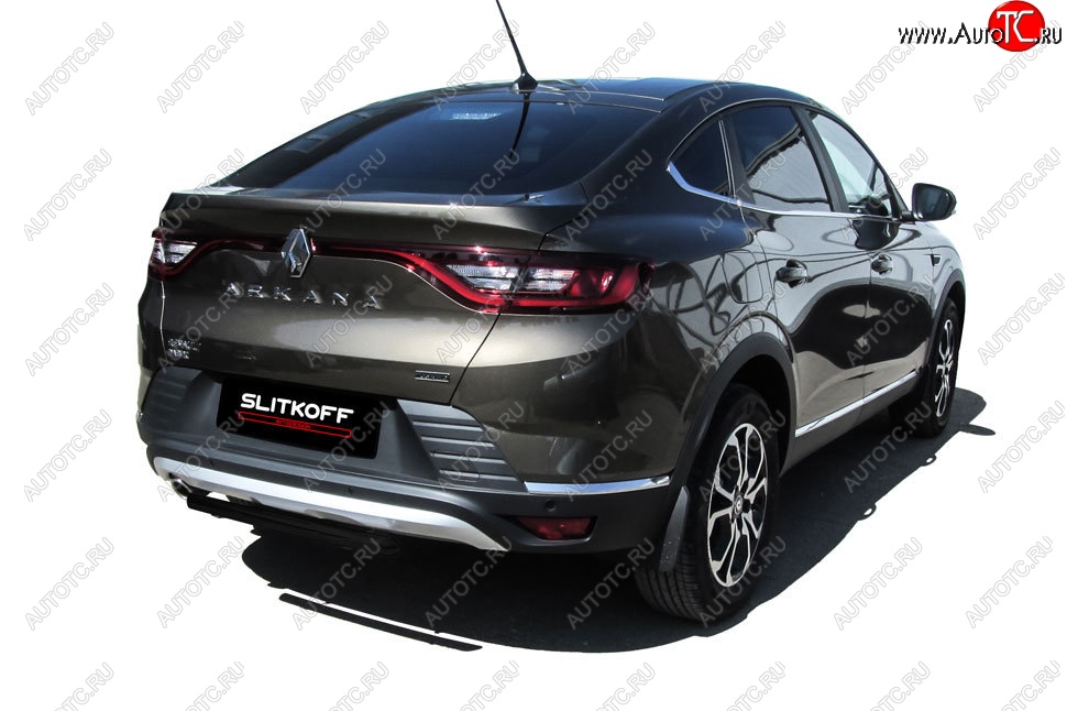 6 999 р. Защита заднего бампера Slitkoff (d42)  Renault Arkana (2019-2025) (Сталь с полимерным покрытием. Цвет: чёрный)  с доставкой в г. Майкоп