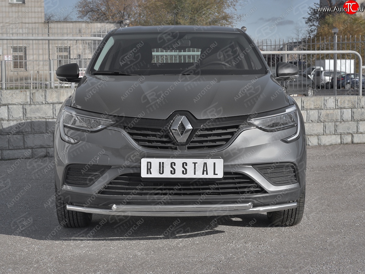 15 749 р. Защита переднего бампера (2 трубы Ø42 и 42 мм, нержавейка) SLITKOFF Renault Arkana (2019-2025)  с доставкой в г. Майкоп