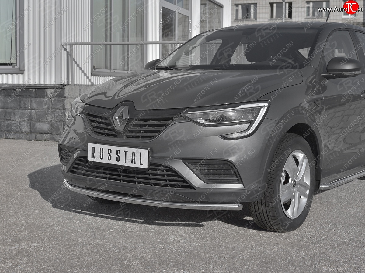 13 199 р. Защита переднего бампера (Ø42 мм, нержавейка) SLITKOFF Renault Arkana (2019-2025)  с доставкой в г. Майкоп