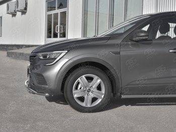 16 999 р. Защита переднего бампера (2 трубы Ø42 мм, нержавейка) SLITKOFF Renault Arkana (2019-2025)  с доставкой в г. Майкоп. Увеличить фотографию 3