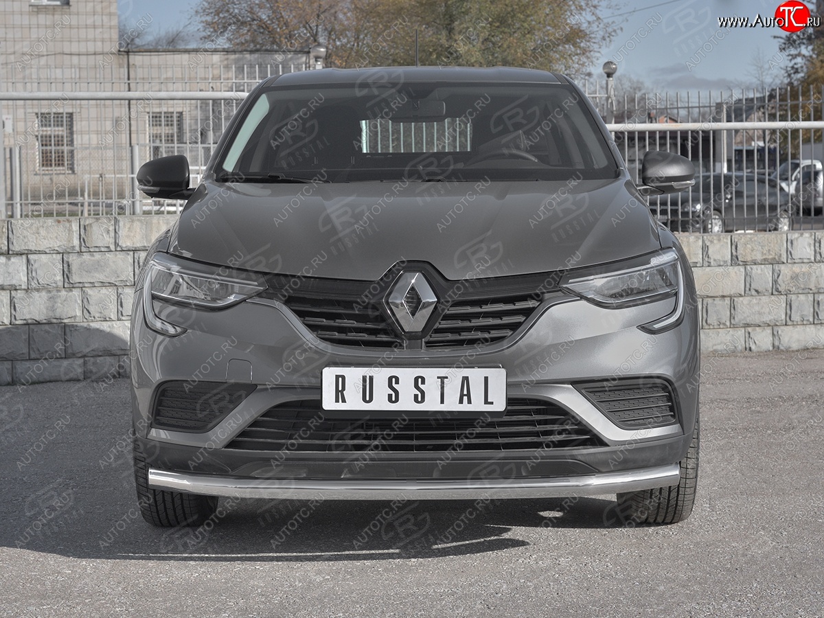 13 799 р. Защита переднего бампера (Ø 63 мм, нержавейка) SLITKOFF Renault Arkana (2019-2025)  с доставкой в г. Майкоп