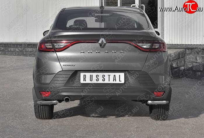 11 999 р. Защита заднего бампера (Ø42 мм уголки, нержавейка) SLITKOFF Renault Arkana (2019-2025)  с доставкой в г. Майкоп