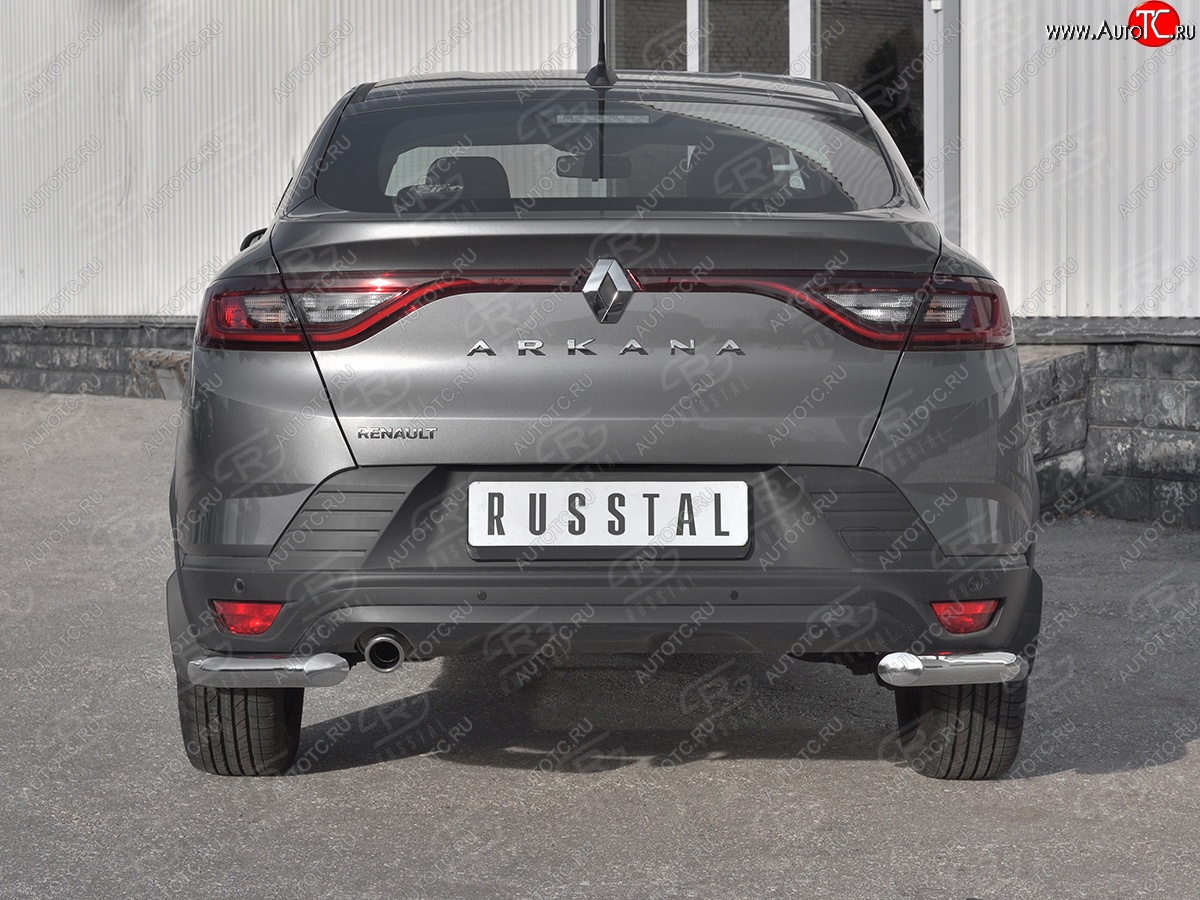 13 099 р. Защита заднего бампера (Ø63 мм уголки, нержавейка) SLITKOFF Renault Arkana (2019-2025)  с доставкой в г. Майкоп