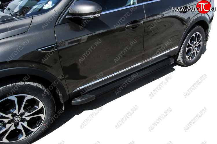 13 349 р. Пороги алюминиевые Slitkoff  Renault Arkana (2019-2025) (Optima Black )  с доставкой в г. Майкоп
