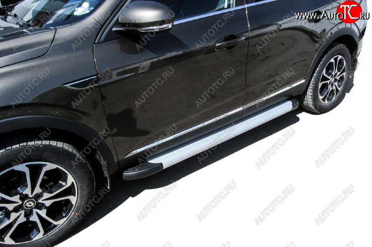 13 349 р. Пороги алюминиевые Slitkoff  Renault Arkana (2019-2025) (Optima Silver)  с доставкой в г. Майкоп