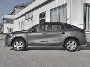 19 549 р. Защита порогов (Ø63 мм, нержавейка) SLITKOFF  Renault Arkana (2019-2025) (Металлические торцы под 90°)  с доставкой в г. Майкоп. Увеличить фотографию 2
