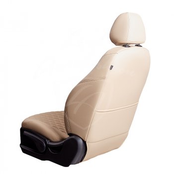 14 999 р. Чехлы для сидений Lord Autofashion Байрон (экокожа, 40/60 + подлокотник, 3 Г-образных подголовника)  Renault Arkana (2019-2025) (Бежевый, вставка бежевая, строчка бежевая)  с доставкой в г. Майкоп. Увеличить фотографию 2