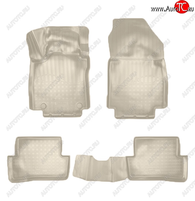 2 599 р. Коврики салонные Noplast (3D)  Renault Clio ( KH98,  BH98) (2012-2020) дорестайлинг универсал, дорестайлинг, хэтчбэк 5 дв., рестайлинг универсал, рестайлинг, хэтчбэк 5 дв. (Бежевые)  с доставкой в г. Майкоп