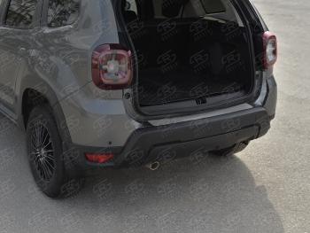 1 639 р. Защитная накладка заднего бампера Russtal Renault Duster HM рестайлинг (2021-2024) (нержавейка зеркальная)  с доставкой в г. Майкоп. Увеличить фотографию 2