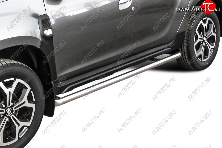 13 849 р. Защита порогов Slitkoff (Ø57 мм)  Renault Duster  HM (2021-2024) рестайлинг (Полированная нержавейка)  с доставкой в г. Майкоп